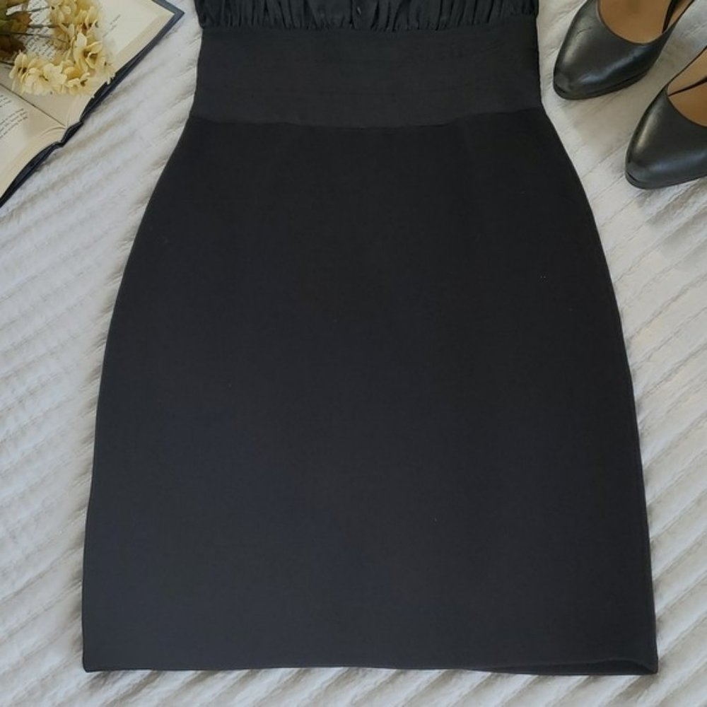 Classic Little Black Cocktail Dress Medium Cummerbund Waistband Formal Party - Picture 8 of 15